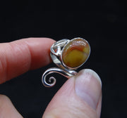 Burn Anne Agate Sterling Silver Celtic Ring image 3