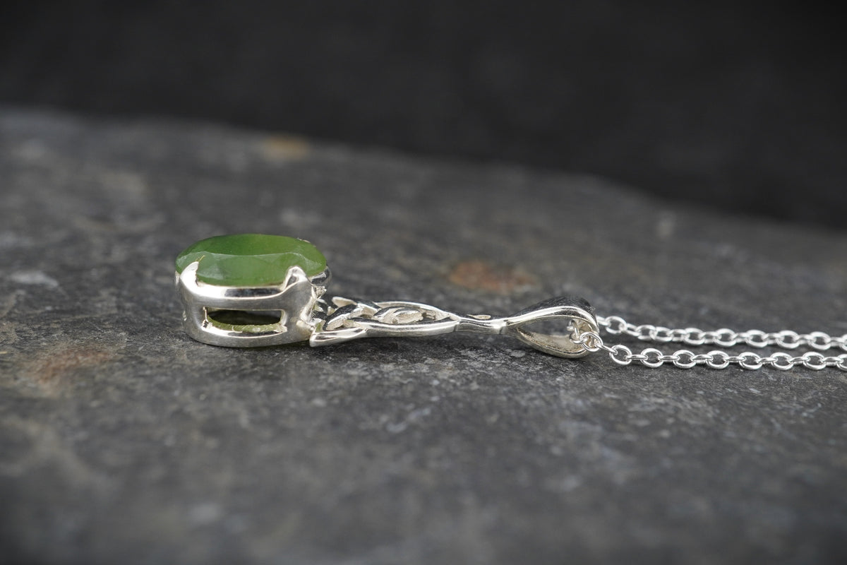 Rare New Zealand Jade Celtic Sterling Silver Pendant image 3