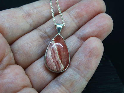Rhodochrosite Sterling Silver Pendant image 1