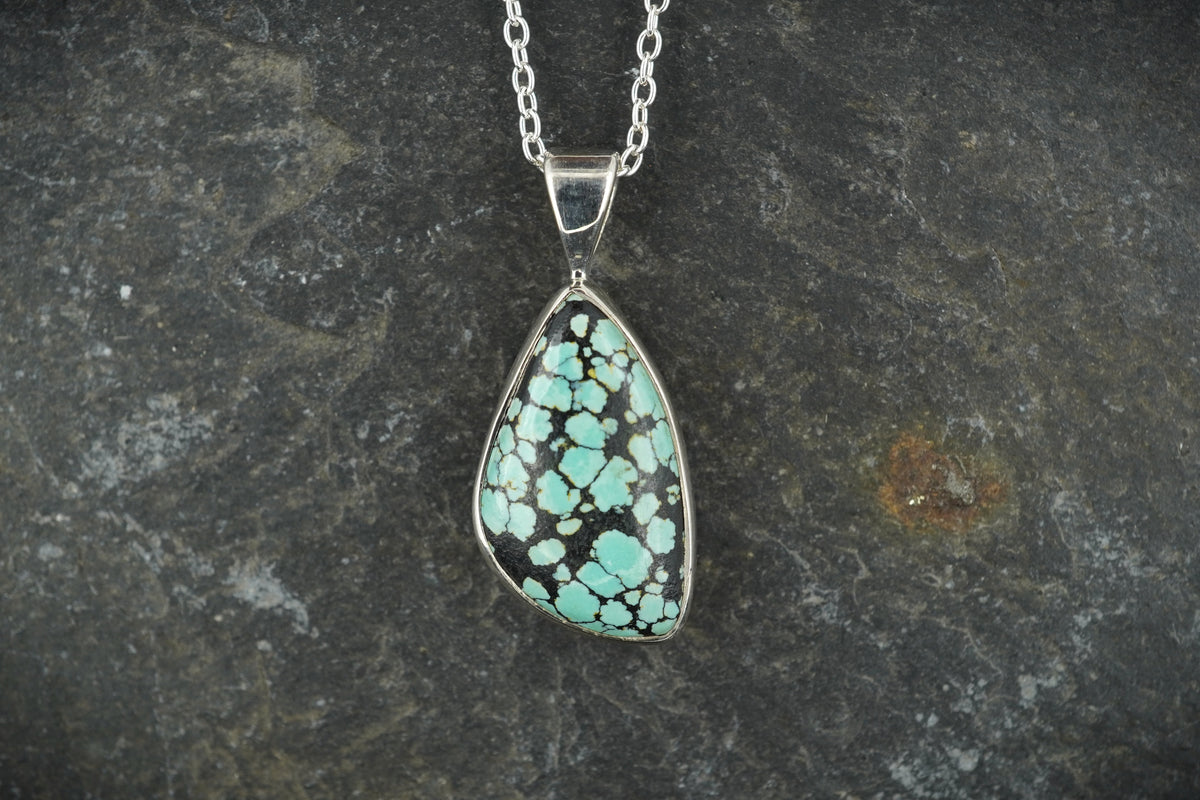 Asian Turquoise Sterling Silver Pendant image 0