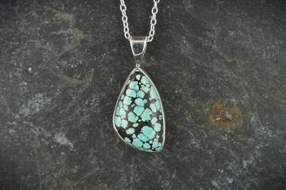 Asian Turquoise Sterling Silver Pendant image 0