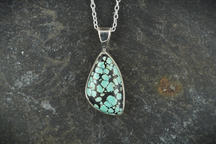 Asian Turquoise Sterling Silver Pendant image 0