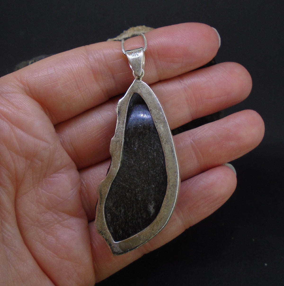 Twin Alaskan Garnets in Mica Sterling Silver Pendant