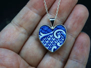 Old Willow 'Wave' Sterling Silver Heart Pendant