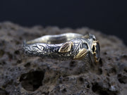 Perthshire Smoky Quartz and  Scottish Gold Ivy Design Ring