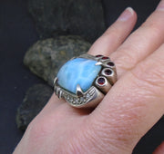 'Siren Song' Larimar Sterling Silver Statement Ring