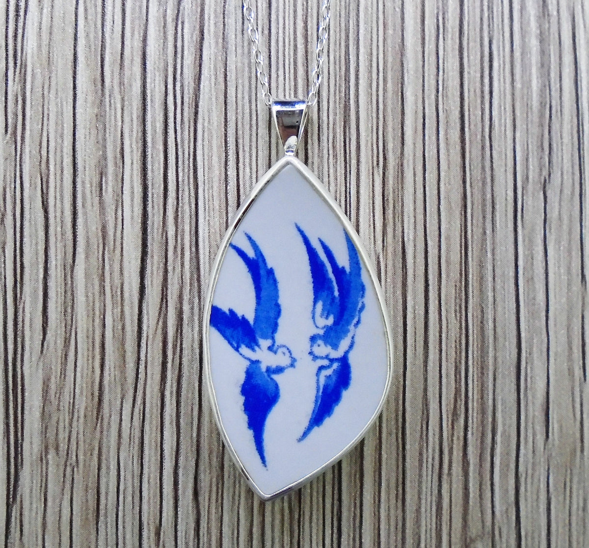 Old Willow Doves Sterling Silver Pendant