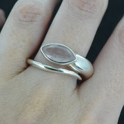 Rose Quartz Sterling Silver Wrap Snake Ring