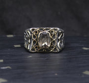 'Mabon' Perthshire Smoky Quartz in a Scottish Gold & Sterling Sil
