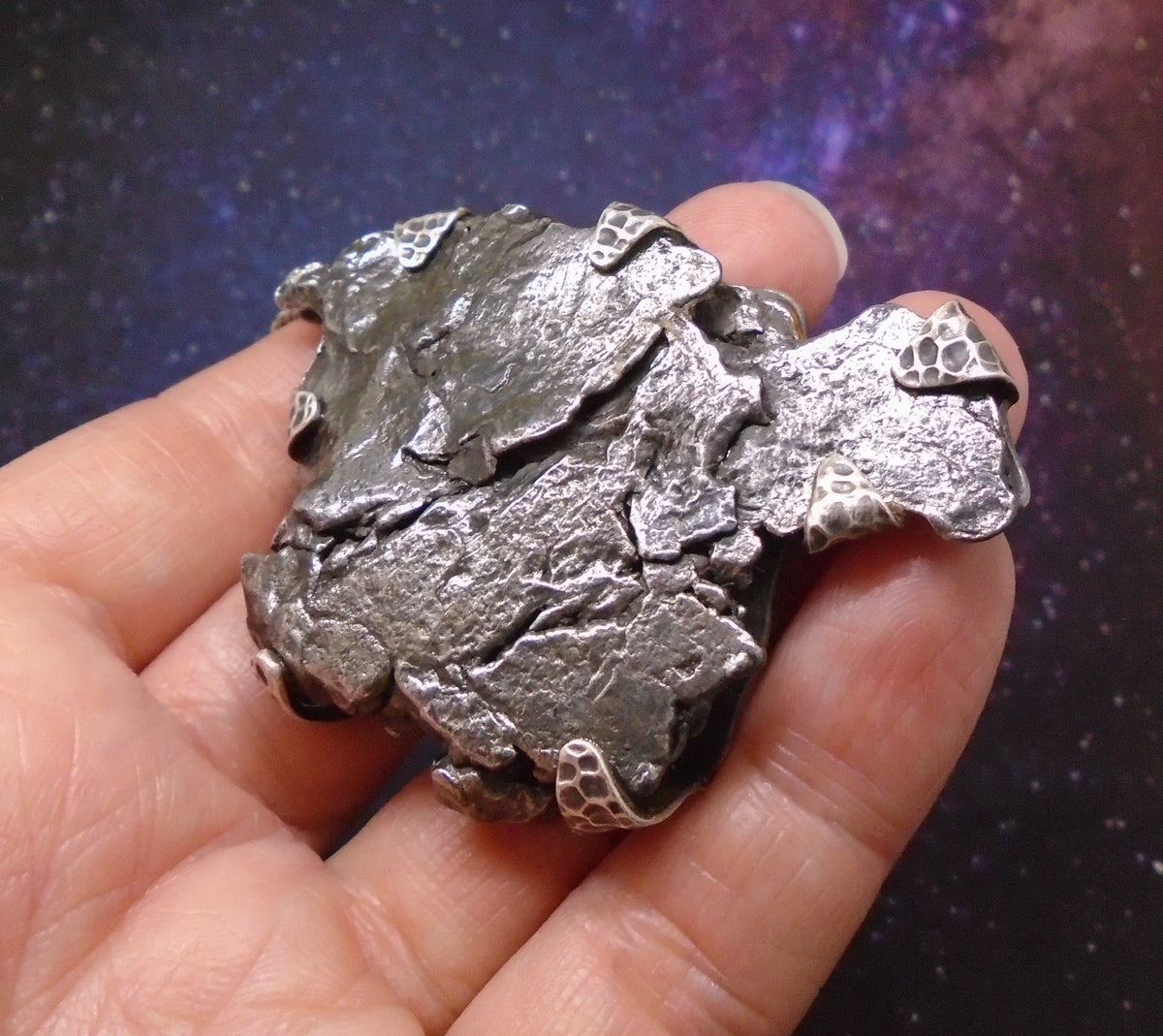 'Star-sung' Colossal Meteorite Sterling Silver Pendant