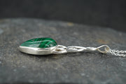 Malachite Sterling Silver Celtic Pendant