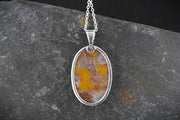 Burn Anne Agate Sterling Silver Oval Celtic Pendant