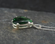 Faceted Edinburgh Sea Glass Sterling Silver Claw Set Pendant