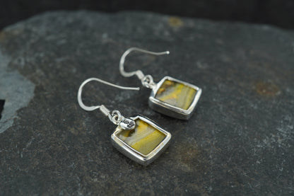 Bumblebee Jasper Sterling Silver Drop Earrings