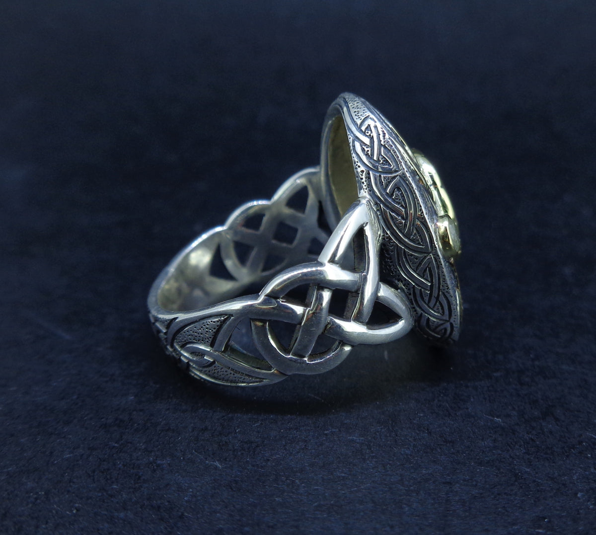 'Tatha' Perthshire Smoky Quartz & Misty Diamond, Scottish Gold & Silver Ring