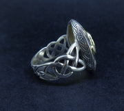 'Tatha' Perthshire Smoky Quartz & Misty Diamond, Scottish Gold & Silver Ring