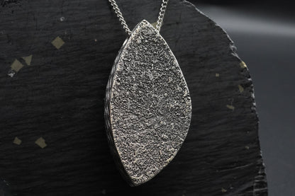 Natural Almandine Garnet in Matrix Pendant with 18ct Gold & Sterling