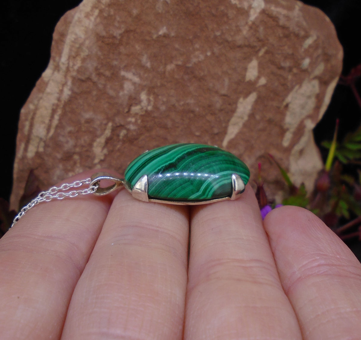 Malachite Sterling Silver Pendant