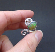 Welo Opal Sterling Silver Celtic Ring