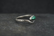 Malachite Sterling Silver Serpent Ring