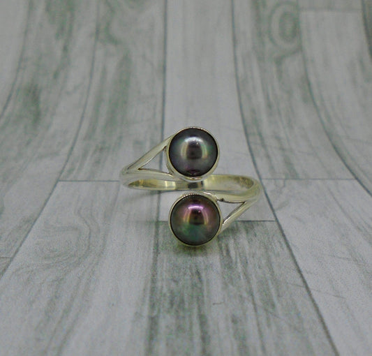 Pearl Duo Sterling Silver Wrap Ring