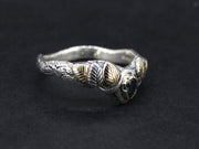 Scottish Sapphire with Scottish Gold, Sterling Silver Ring