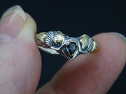 Scottish Sapphire with Scottish Gold, Sterling Silver Ring