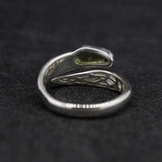 Moldavite Sterling Silver Celtic  Ring