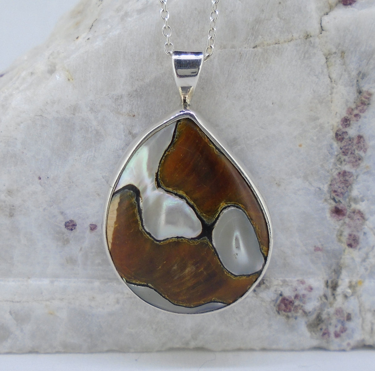 Turbo Shell Sterling Silver Pendant