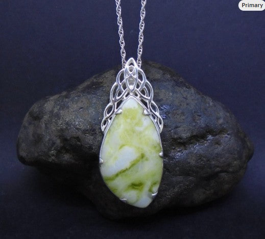 Highland Marble Celtic Waterfall Sterling Silver Pendant
