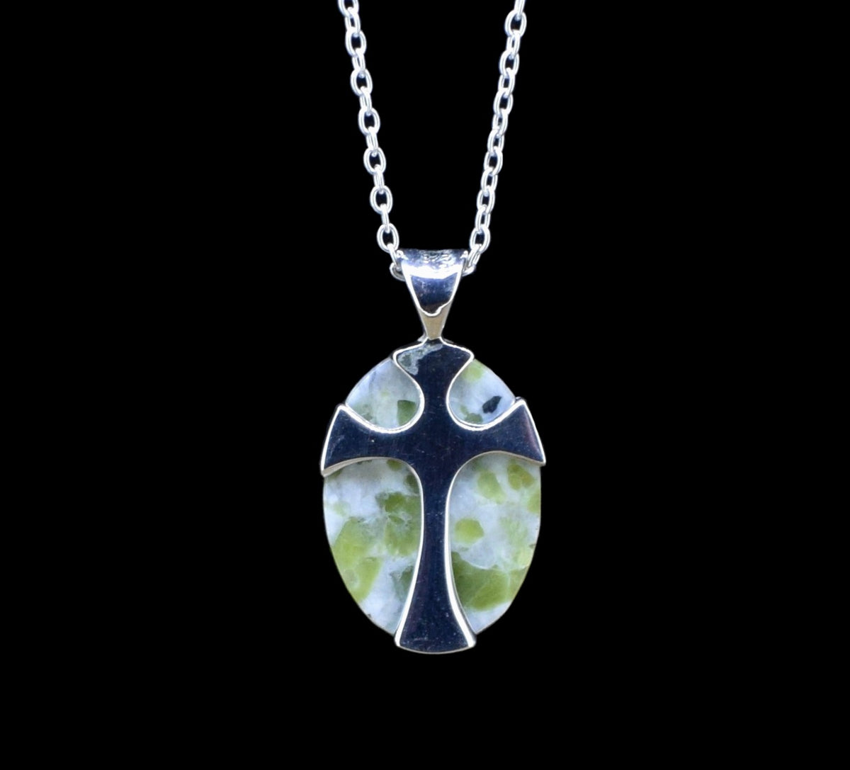 Iona Marble 'Secret Cross' Sterling Silver Pendant