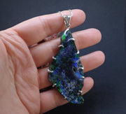Ancient Roman Glass Sterling Silver Pendant