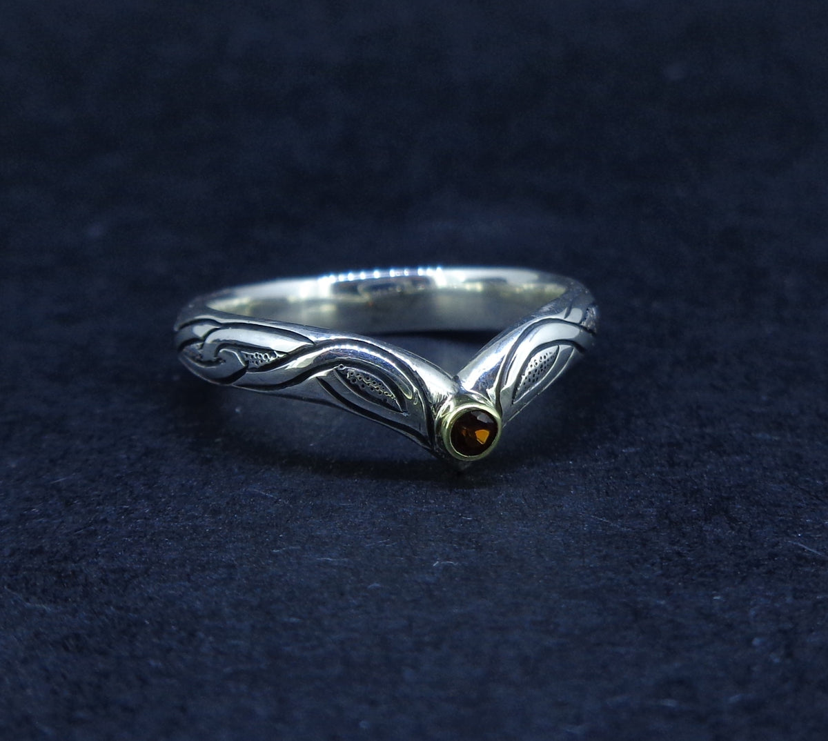 Elie Ruby & 14ct Scottish Gold Sterling Silver Ring