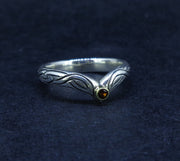 Elie Ruby & 14ct Scottish Gold Sterling Silver Ring