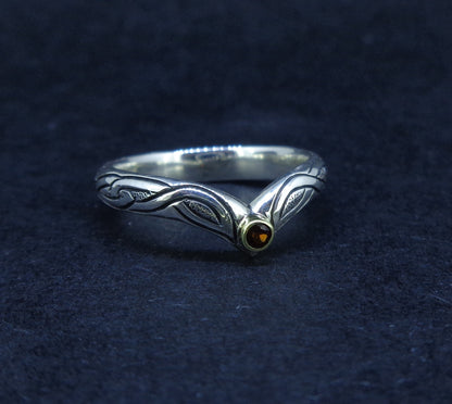 Elie Ruby & 14ct Scottish Gold Sterling Silver Ring