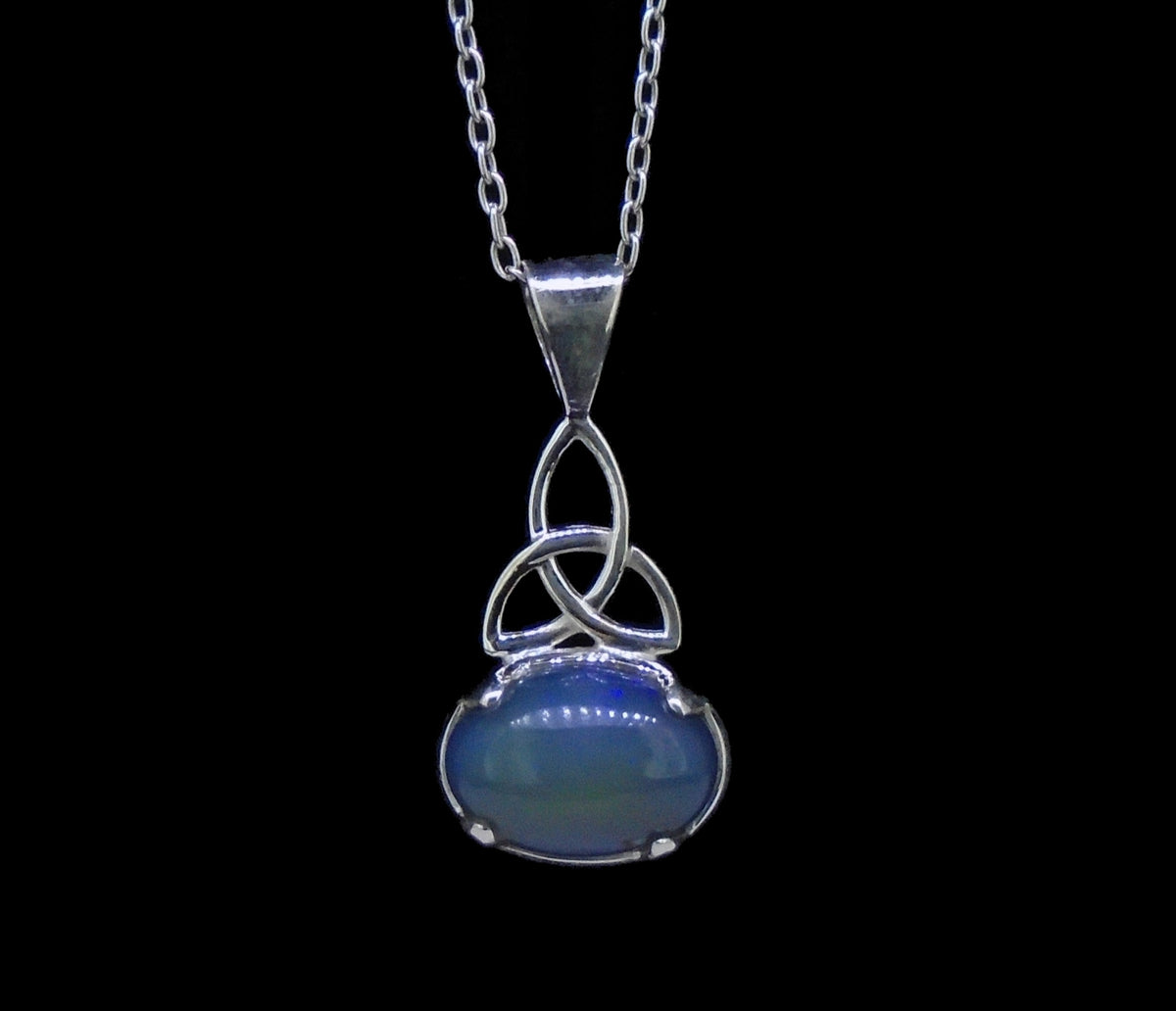 Welo Opal Sterling Silver Celtic Pendant