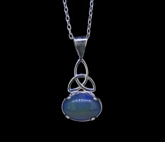 Welo Opal Sterling Silver Celtic Pendant