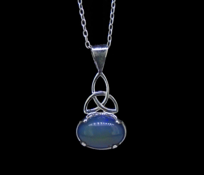 Welo Opal Sterling Silver Celtic Pendant