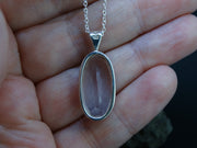 Rose Quartz with Garnet Sterling Silver Pendant