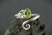 Peridot Sterling Silver Celtic Ring