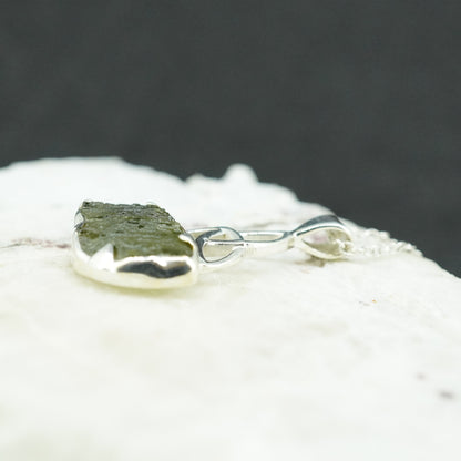 Moldavite Sterling Silver Celtic Pendant