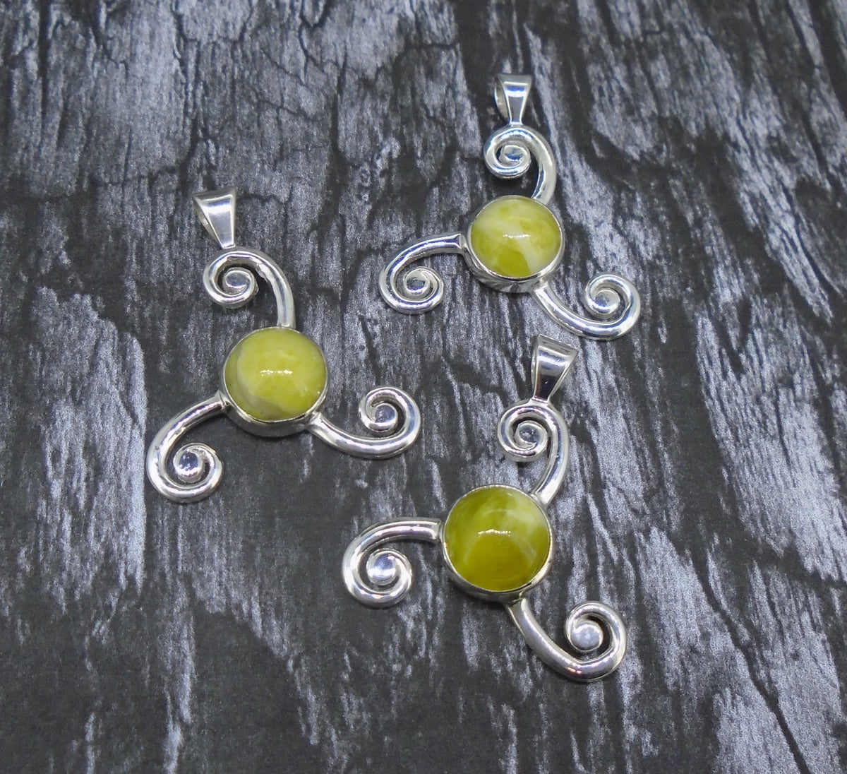 Highland Marble Pictish Wheel Sterling Silver Pendant