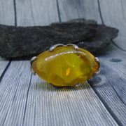 Baltic Amber Sterling Silver Statement Ring