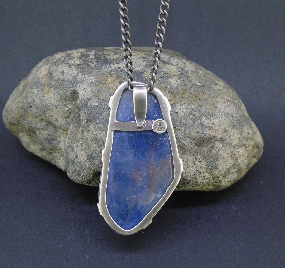 Natural Fancy Sapphire Sterling Silver Pendant