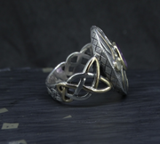 'Ostara' Scottish Amethyst & Diamonds in a Scottish Gold & Sterling Silver Ring