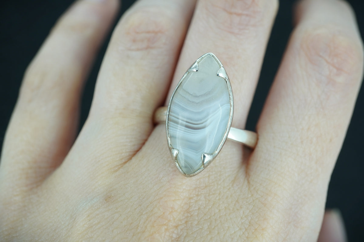 Scottish Ardownie Agate Sterling Silver Ring