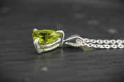 Peridot Trillion Sterling Silver Pendant