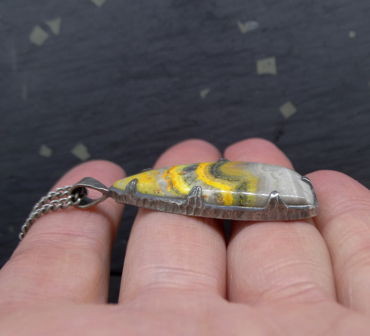 Bumblebee Jasper Sterling Silver Pendant