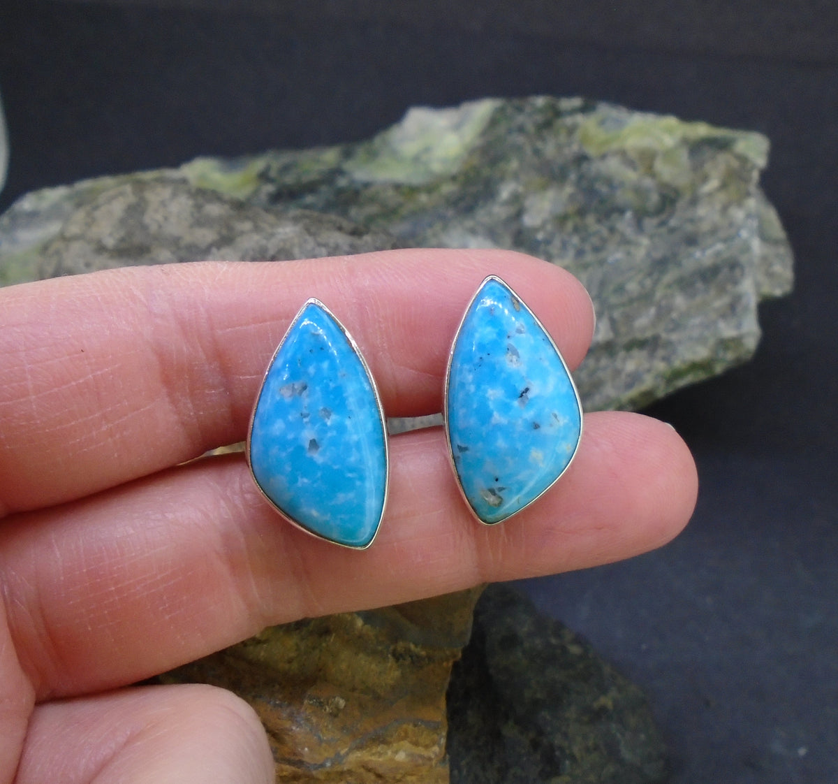 Kingman Turquoise Sterling Silver Cufflinks