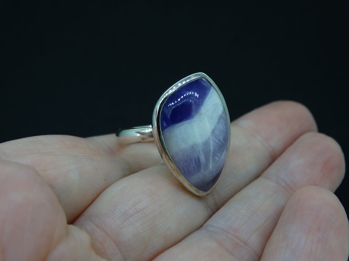 Chevron Amethyst Sterling Silver Ring